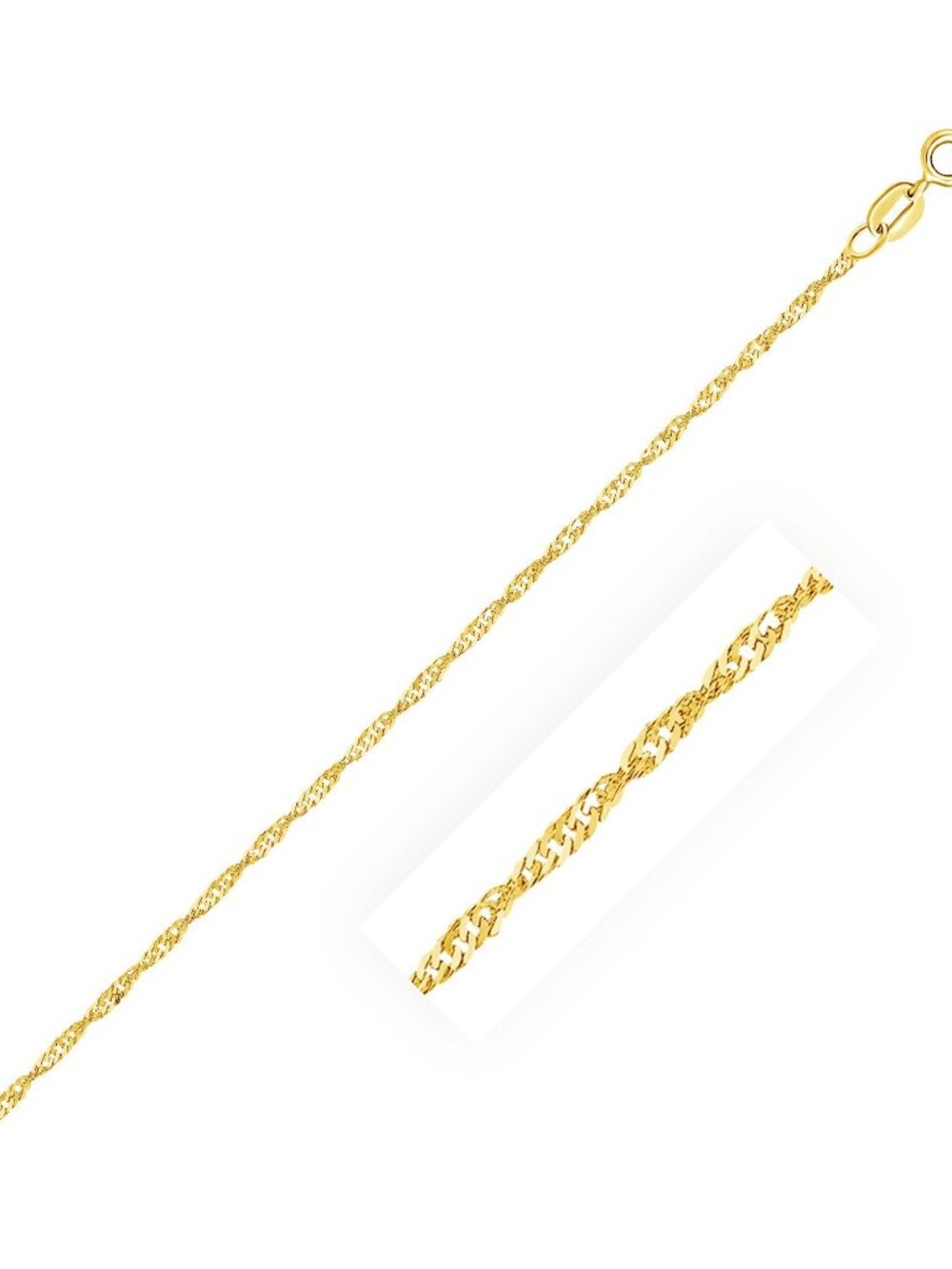 10k Yellow Gold Singapore Anklet 1.5mm